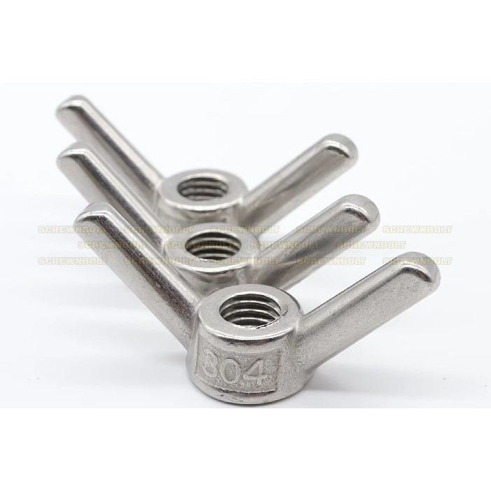 หัวน็อต ตัวเมีย หางปลา ปีก กลม เรียว สแตนเลส 304 เกลียวมิล หยาบ M16 M18 M22 M24 / Wing Nut Slim SUS304