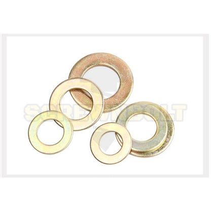 แหวนอีแปะ แหวนรอง น็อตสกรู เหล็กแข็ง 8.8 ชุบ รุ้ง/เหลือง - M2 - M24 / 8.8 Grade Flat Washer Zinc Yellow