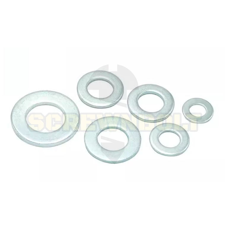 แหวนอีแปะ แหวนรอง น็อตสกรู เหล็กแข็ง 8.8 ชุบ ซิงค์ฟ้า - M3 - M20 / 8.8 Grade Flat Washer Zinc Blue