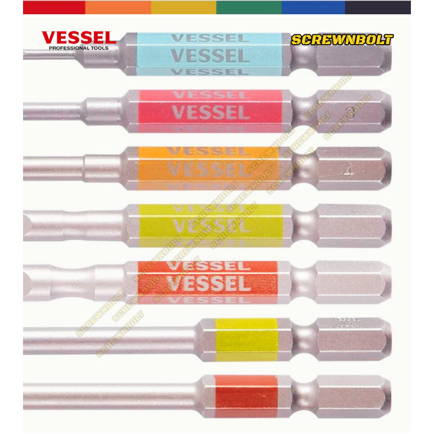 VESSEL ดอกไขควง แม่เหล็ก หัวแฉก/ปากแบน เล็ก ไมโคร จิ๋ว เกรด HRC62 PH0/00 SL1.8/2.5/3/4/5/6 / Phillip/Slot Micro Bit