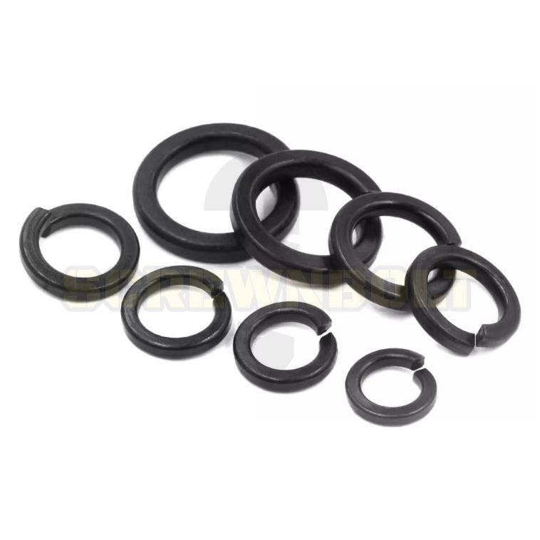 แหวนสปริง แหวนรอง กันคลาย เหล็กแข็ง 8.8 รมดำ - M2 - M36 / 8.8 Grade Spring Washer Black Oxide