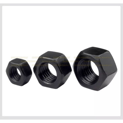 หัวน็อต ตัวเมีย หกเหลี่ยม เหล็กแข็ง 8.8 รมดำ เกลียวมิล หยาบ M20 - M36 / 8.8 Grade Hexagon Nut Black Oxide