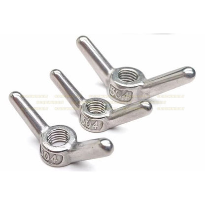 หัวน็อต ตัวเมีย หางปลา ปีก กลม เรียว สแตนเลส 304 เกลียวมิล หยาบ M16 M18 M22 M24 / Wing Nut Slim SUS304