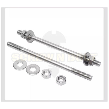 (ยกชุด) สตัด โบลท์ เกลียวไม่ตลอด แหวนแปะ+ตัวเมีย สแตนเลส 304 เกลียวมิล 2 ข้าง M16 / (Set) 2 Thread End Stud (FW) SUS