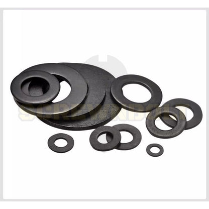 แหวนอีแปะ แหวนรอง น็อตสกรู เหล็กแข็ง 8.8 รมดำ - M2 - M36 / 8.8 Grade Flat Washer Black Oxide
