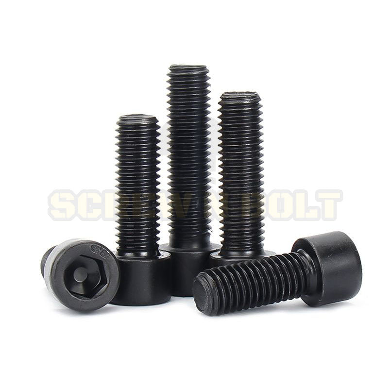 น็อต สกรู หัวจม 6 เหลี่ยม เหล็กแข็ง 8.8 รมดำ เกลียวมิล M12 M14 / Hex Socket Head Cap Machine Screw 8.8 Grade
