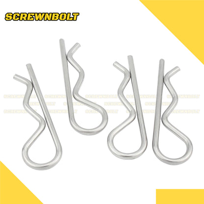 ปิ๊น พิน ตัว R ปิ้น ตัวอาร์ เหล็ก ชุบขาว - M1M2M2.5M3M4M5M6M7 / Hairpin Cotter Snap R Pin Steel